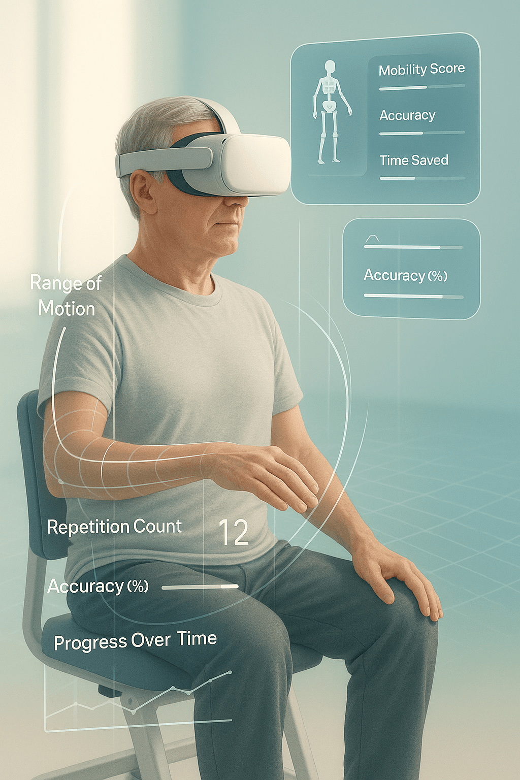 Patient using VR for rehabilitation