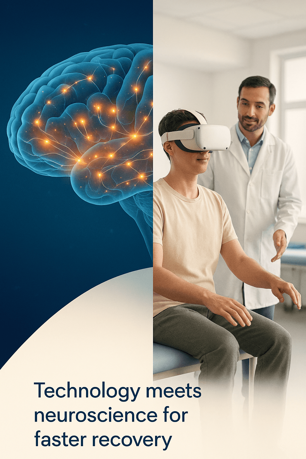 Doctor using VR headset with patient